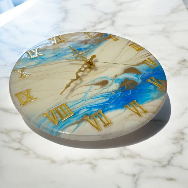 Ocean Drift Roman Epoxy Wall Clock - Image 3